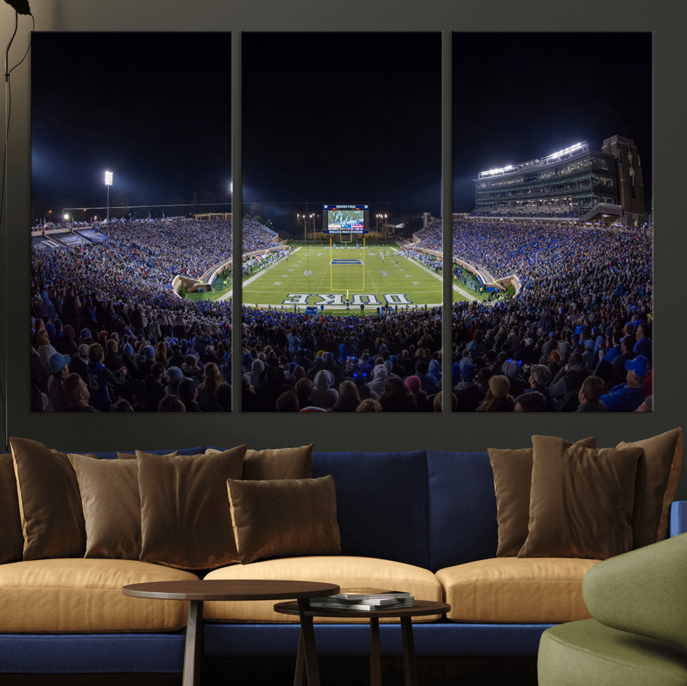 MGV-CV-48X32-3P - Duke University Blue Devils Football Team Print - Durham Wallace Wade Stadium Wall Art Canvas Print