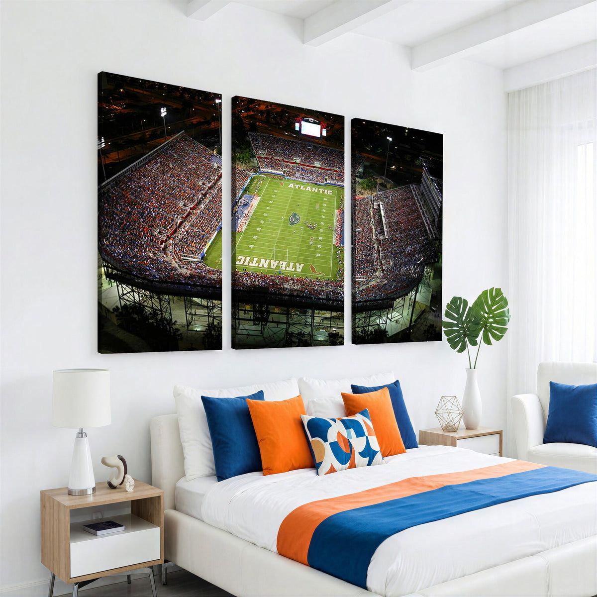 72354-MGV-CV-36X24 - Florida Atlantic University Owls Football Team Print - Boca Raton FAU Stadium Wall Art Canvas Print