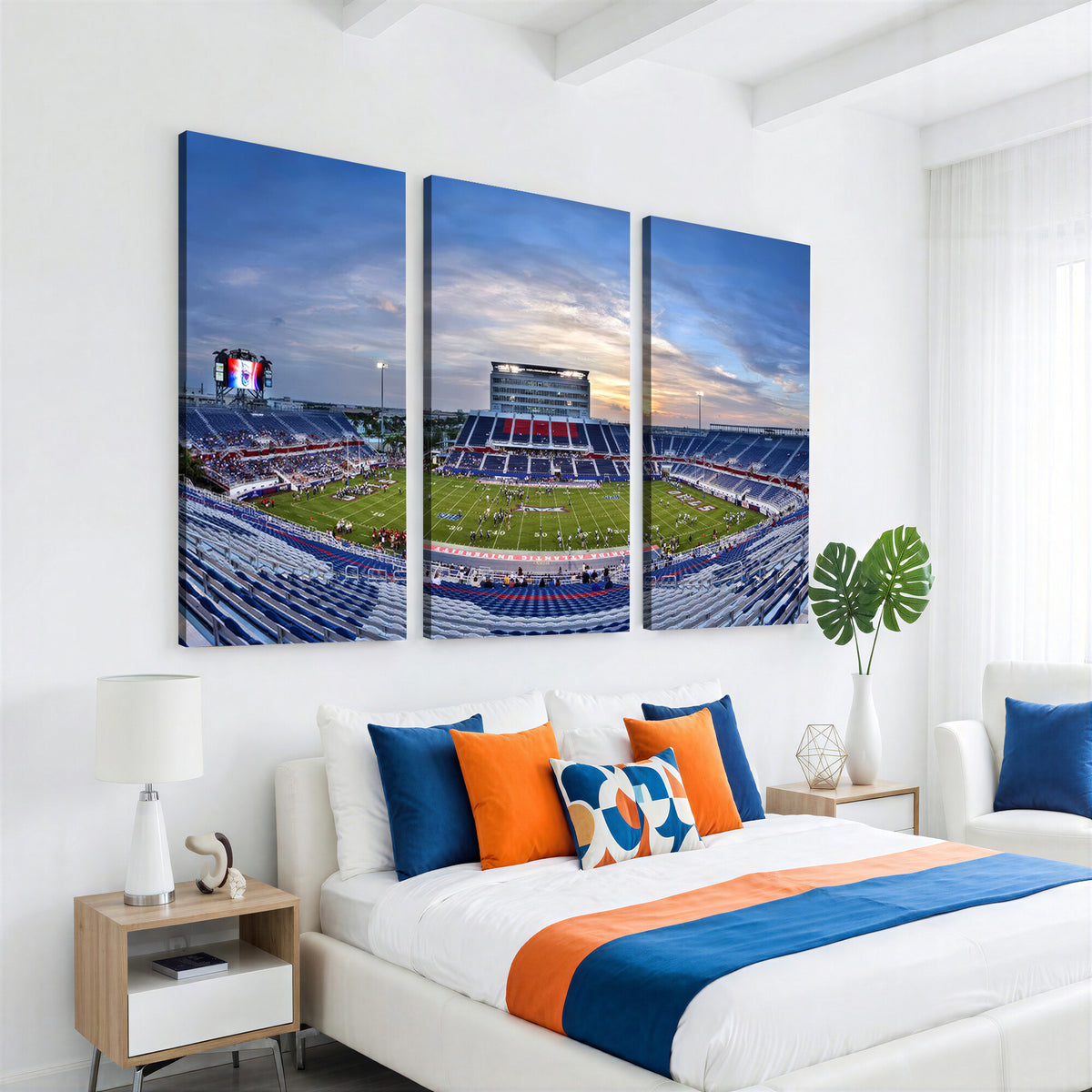 69559-MGV-CV-36X24 - Florida Atlantic University Owls Football Team Print - Boca Raton FAU Stadium Wall Art Canvas Print