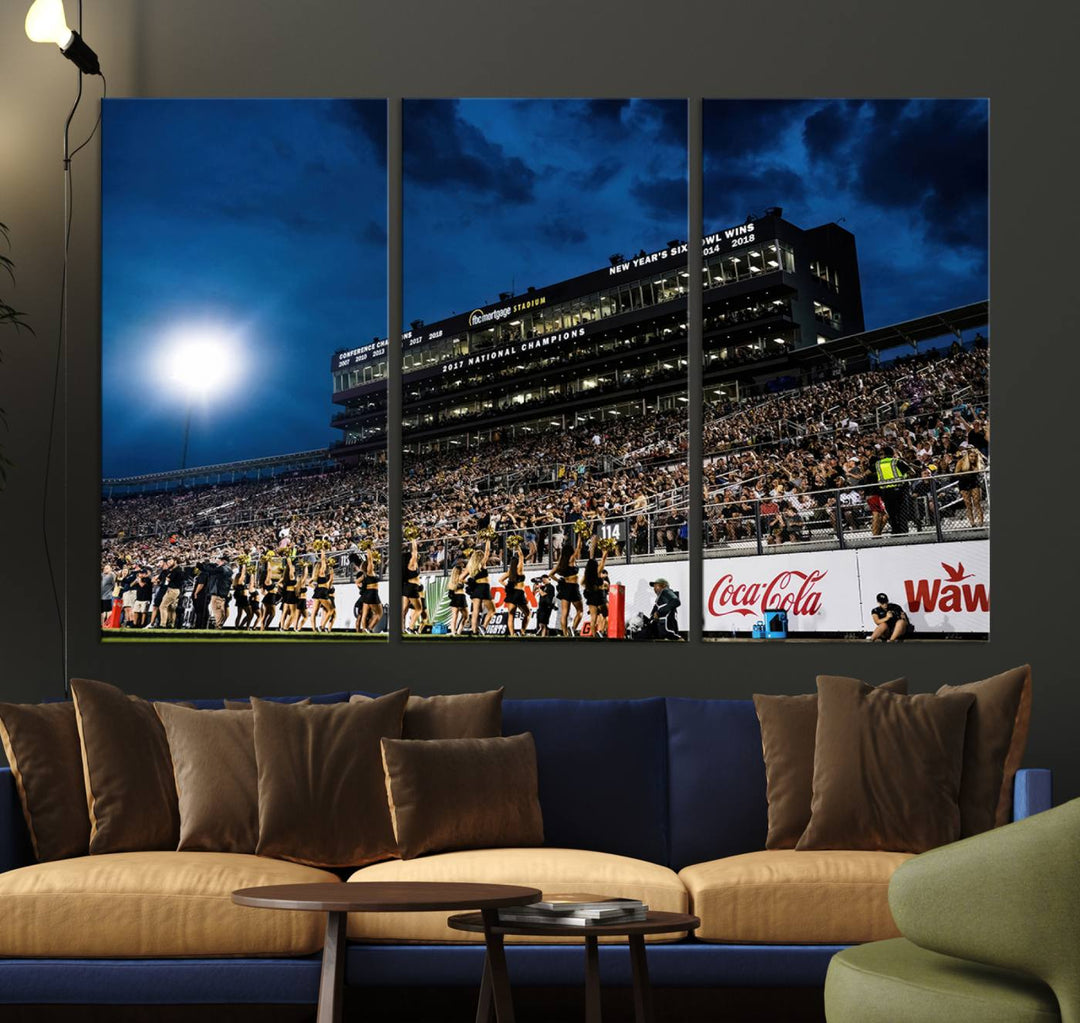 UCF Knights Football Team Print - Orlando FBC Mortgage Stadium Wall Art Canvas Print