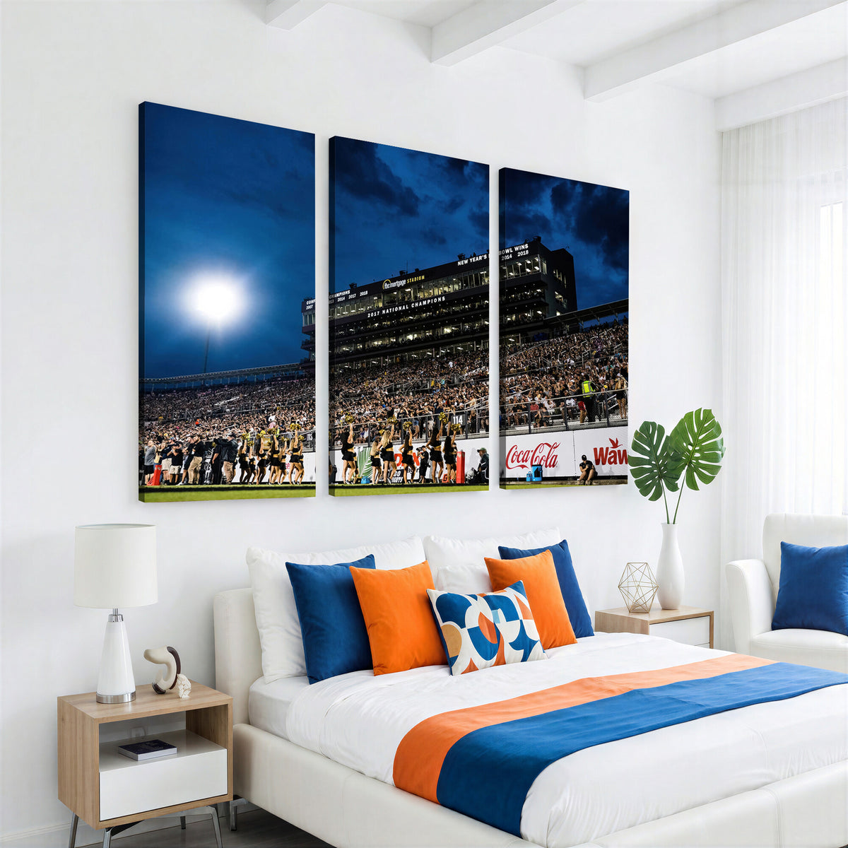 40217-MGV-CV-36X24 - UCF Knights Football Team Print - Orlando FBC Mortgage Stadium Wall Art Canvas Print