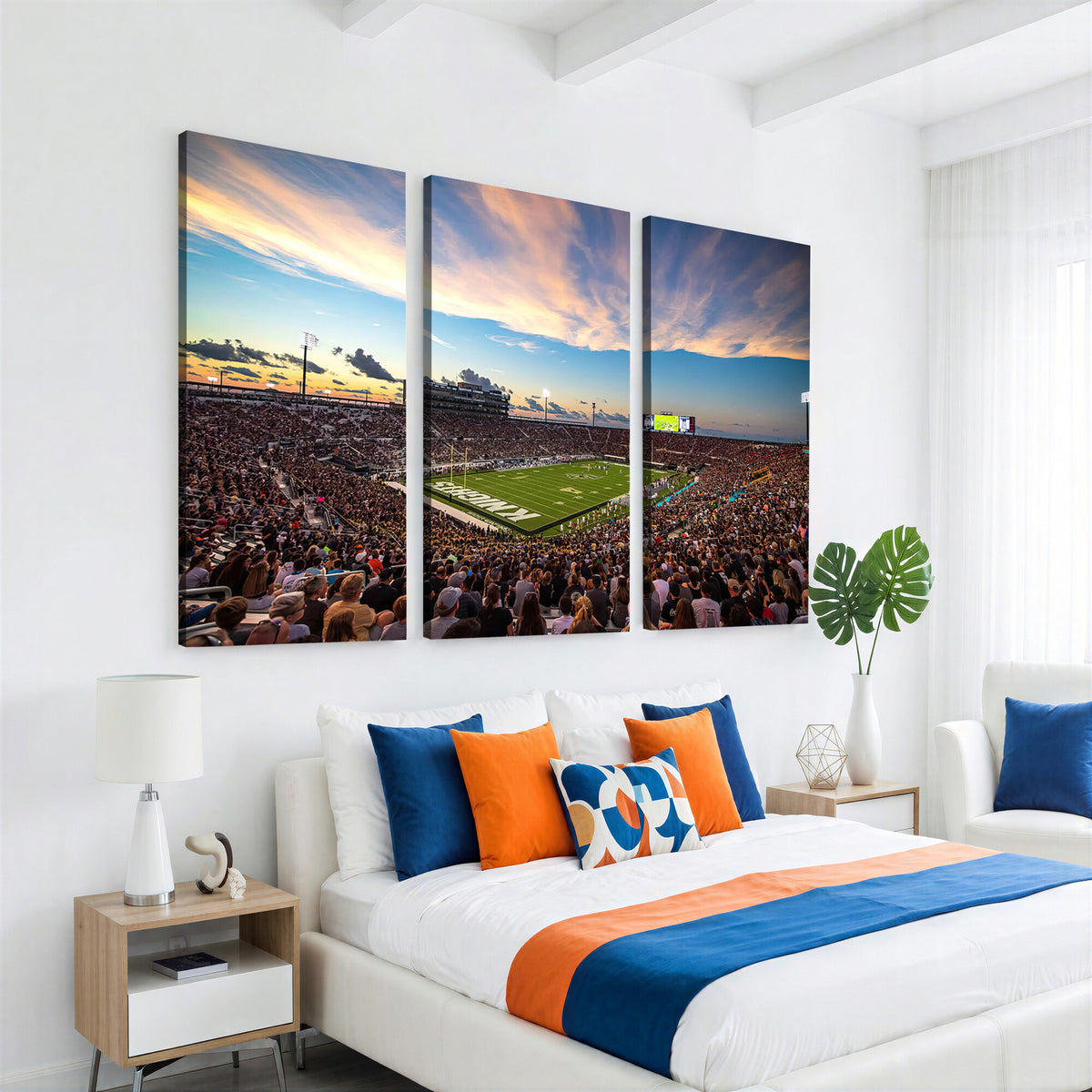 50243-MGV-CV-36X24 - UCF Knights Football Team Print - Orlando FBC Mortgage Stadium Wall Art Canvas Print