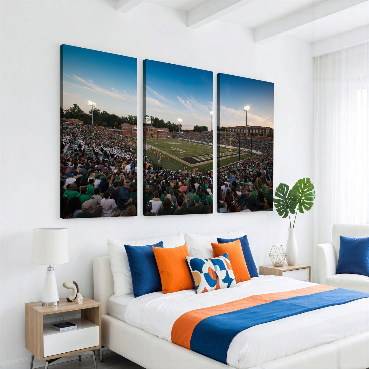 12290-MGV-CV-36X24 - University of Charlotte 49ers Football Team Print - Charlotte Jerry Richardson Stadium Wall Art
