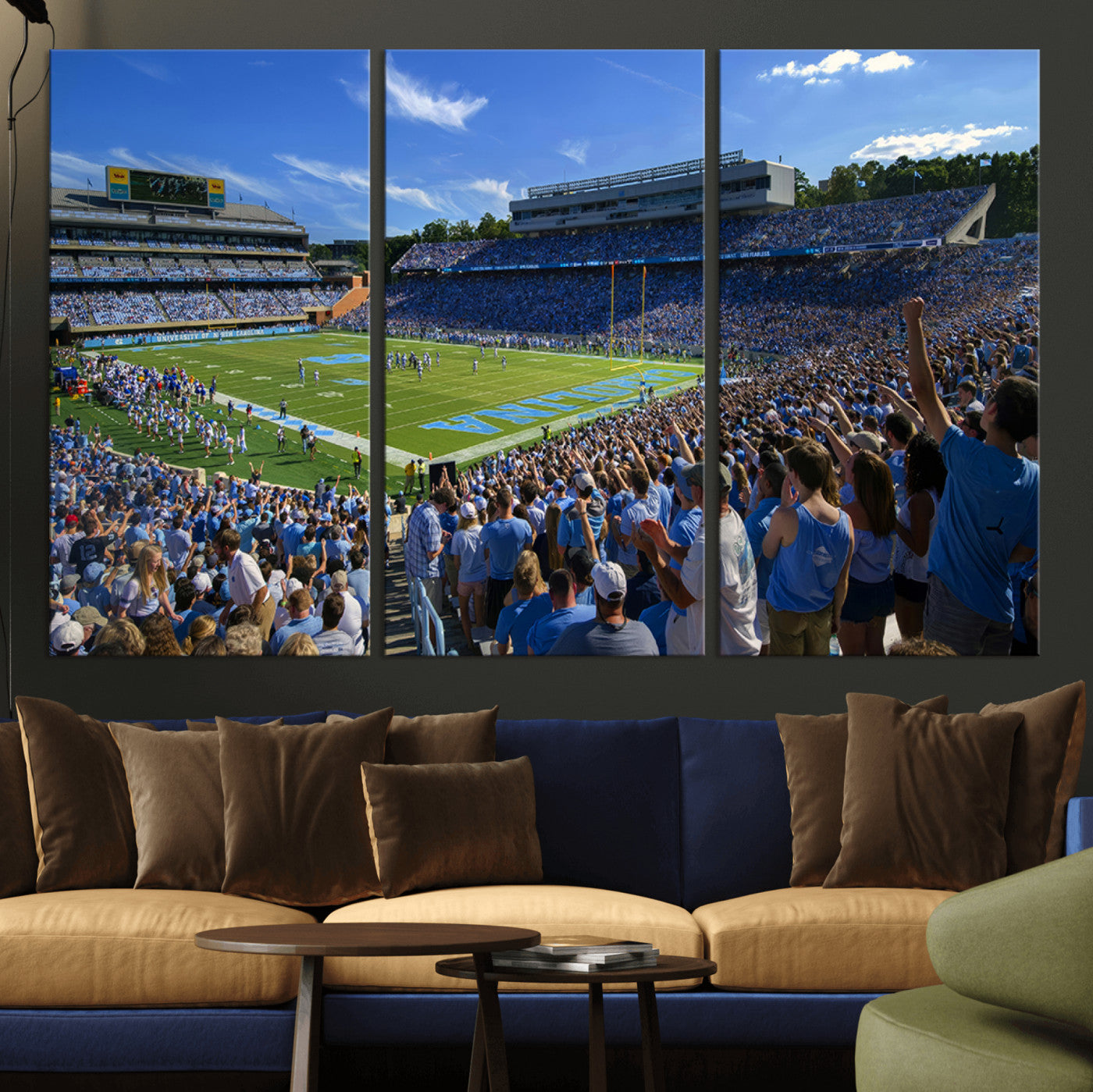 MGV-CV-48X32-3P - University of North Carolina Tar Heels Team Canvas Print - Chapel Hill Kenan Memorial Stadium Wall