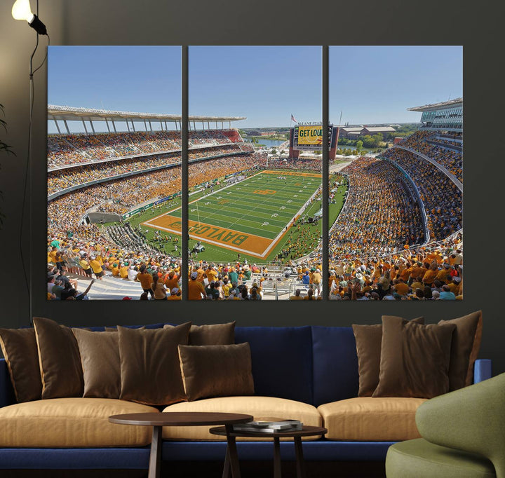 Baylor University Bears Football Team Print - Waco McLane Stadium Wall Art Canvas Print