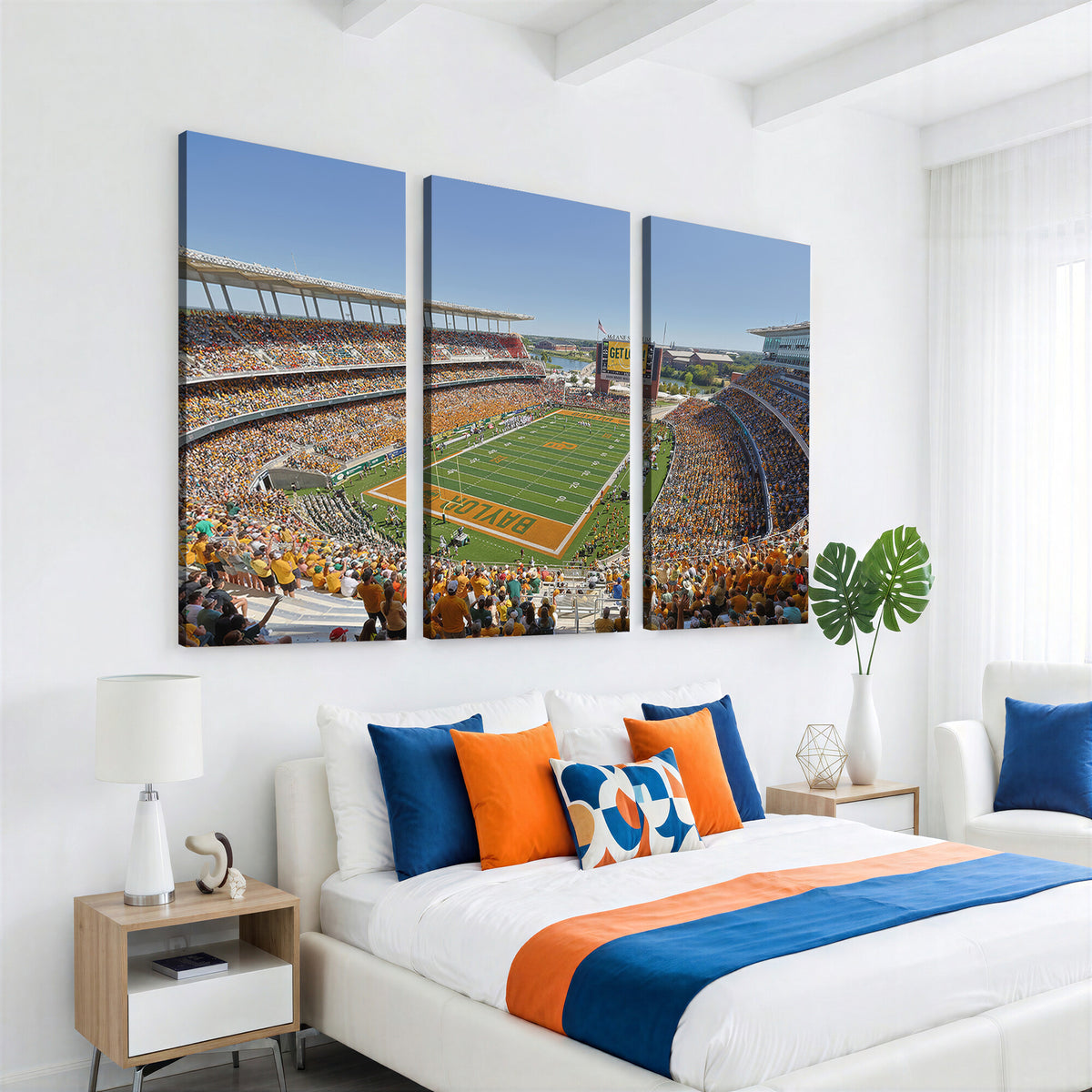 49912-MGV-CV-36X24 - Baylor University Bears Football Team Print - Waco McLane Stadium Wall Art Canvas Print