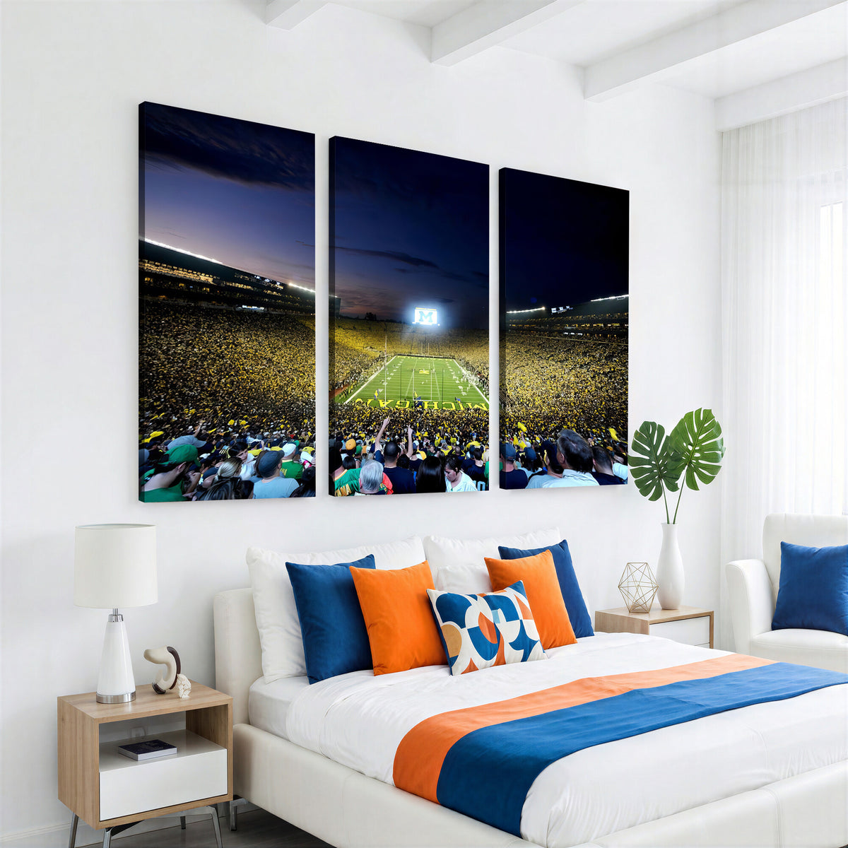 22115-MGV-CV-36X24 - University of Michigan Wolverines Football Team Print - Ann Arbor Michigan Stadium Canvas Print