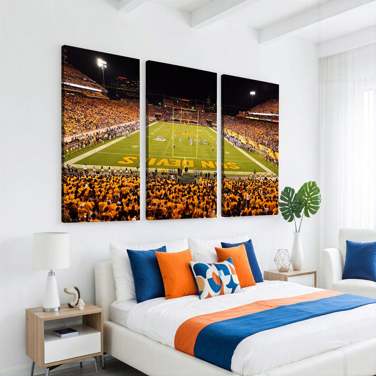 21588-MGV-CV-36X24 - ASU Sun Devils Football Team Print - Phoenix Mountain America Stadium Wall Art Canvas Print