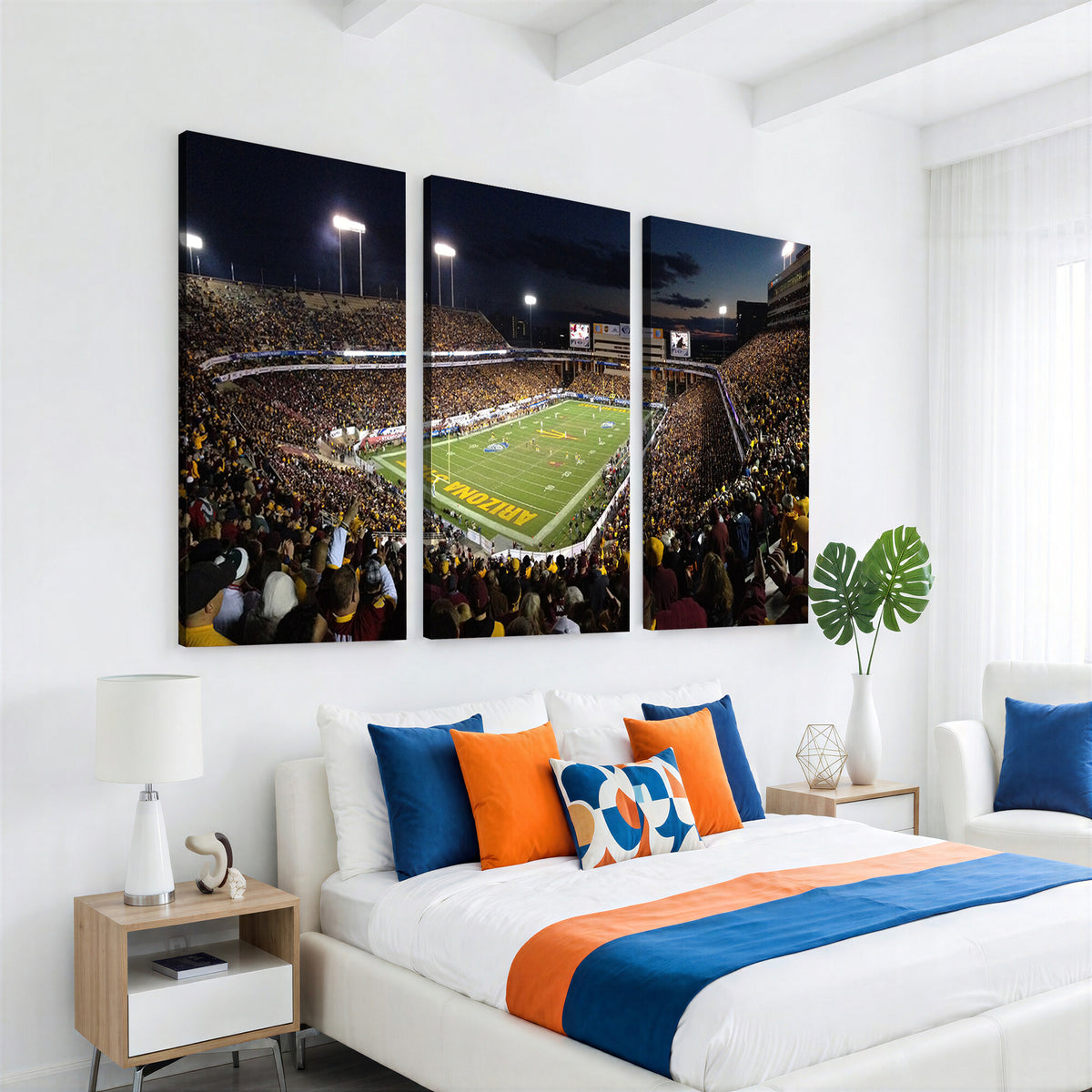 75716-MGV-CV-36X24 - ASU Sun Devils Football Team Print Canvas - Phoenix Mountain America Stadium Wall Art Canvas Print