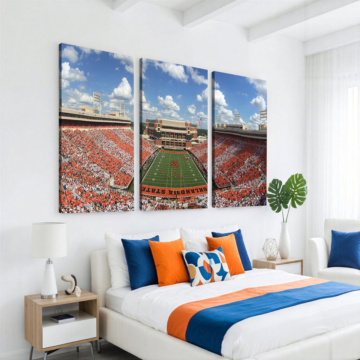 65192-MGV-CV-36X24 - Oklahoma State Cowboys Football Team Print - Stillwater Boone Pickens Stadium Wall Art Canvas Print