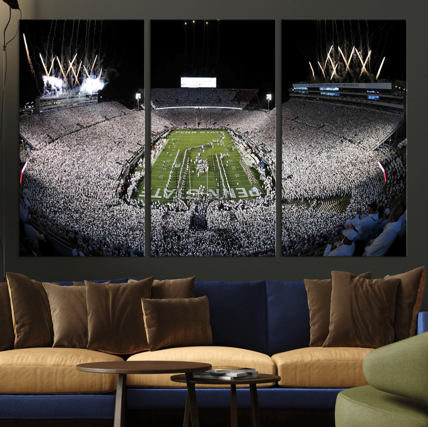 MGV-CV-48X32-3P - Penn State Beaver Stadium Canvas Wall Art - Nittany Lions Football Print