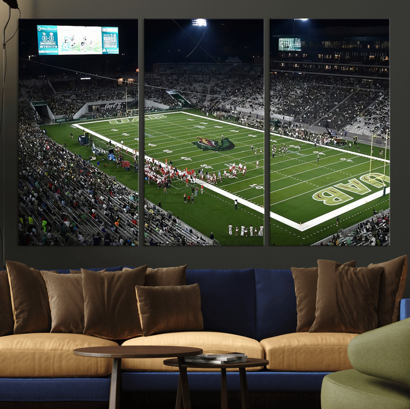 81740-MGV-CV-36X24-UAB Blazers Football Team Print - Birmingham Protective Stadium Wall Art Canvas Print