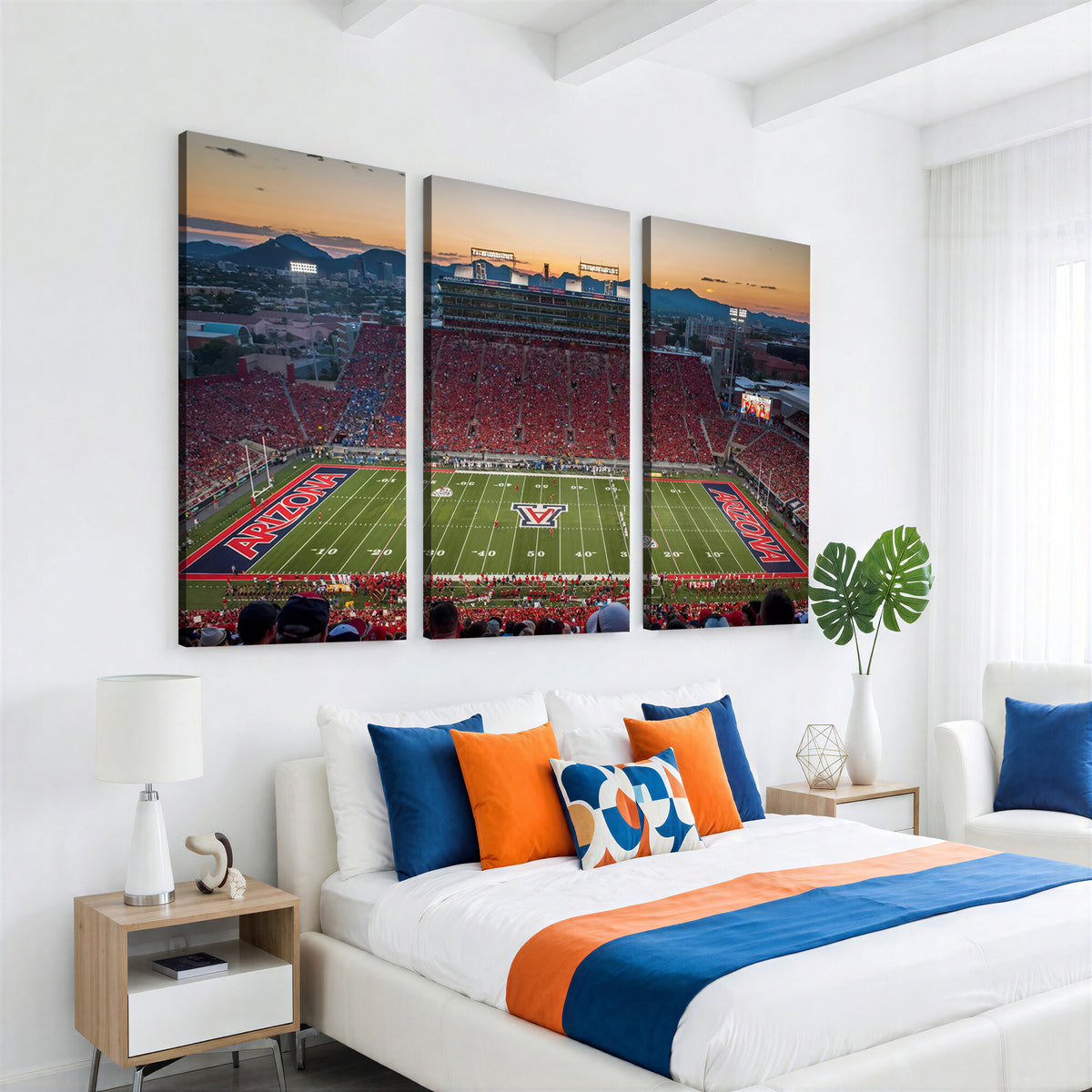 45563-MGV-CV-36X24 - Arizona Wildcats Football Team Print - Tucson Arizona Stadium Wall Art Canvas Print