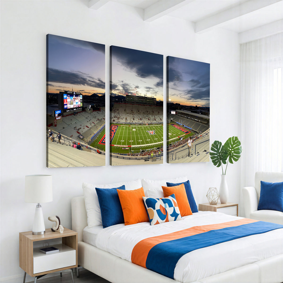 24339-MGV-CV-36X24 - Arizona Wildcats Football Team Print - Tucson Arizona Stadium Wall Art Canvas Print