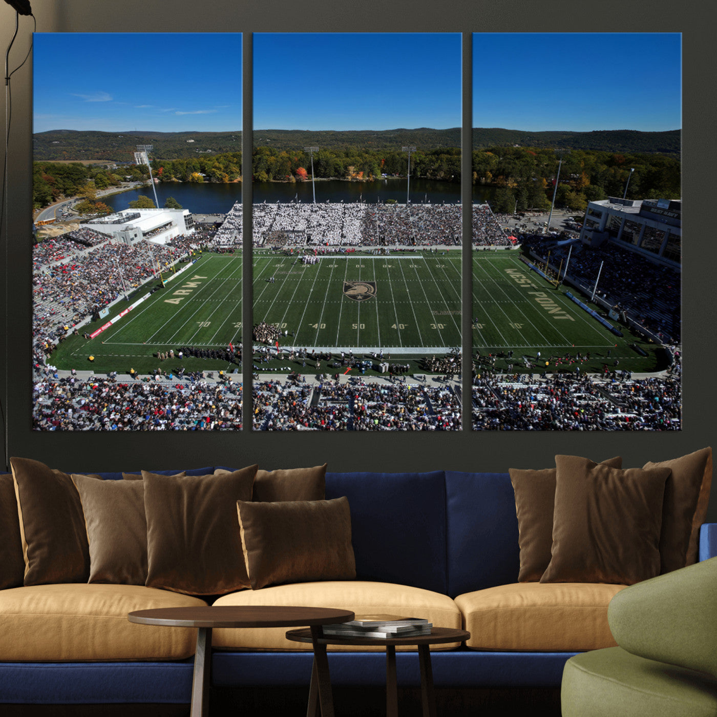 52056-MGV-CV-36X24-Army Black Knights Football Team Print - West Point Michie Stadium Wall Art Canvas Print