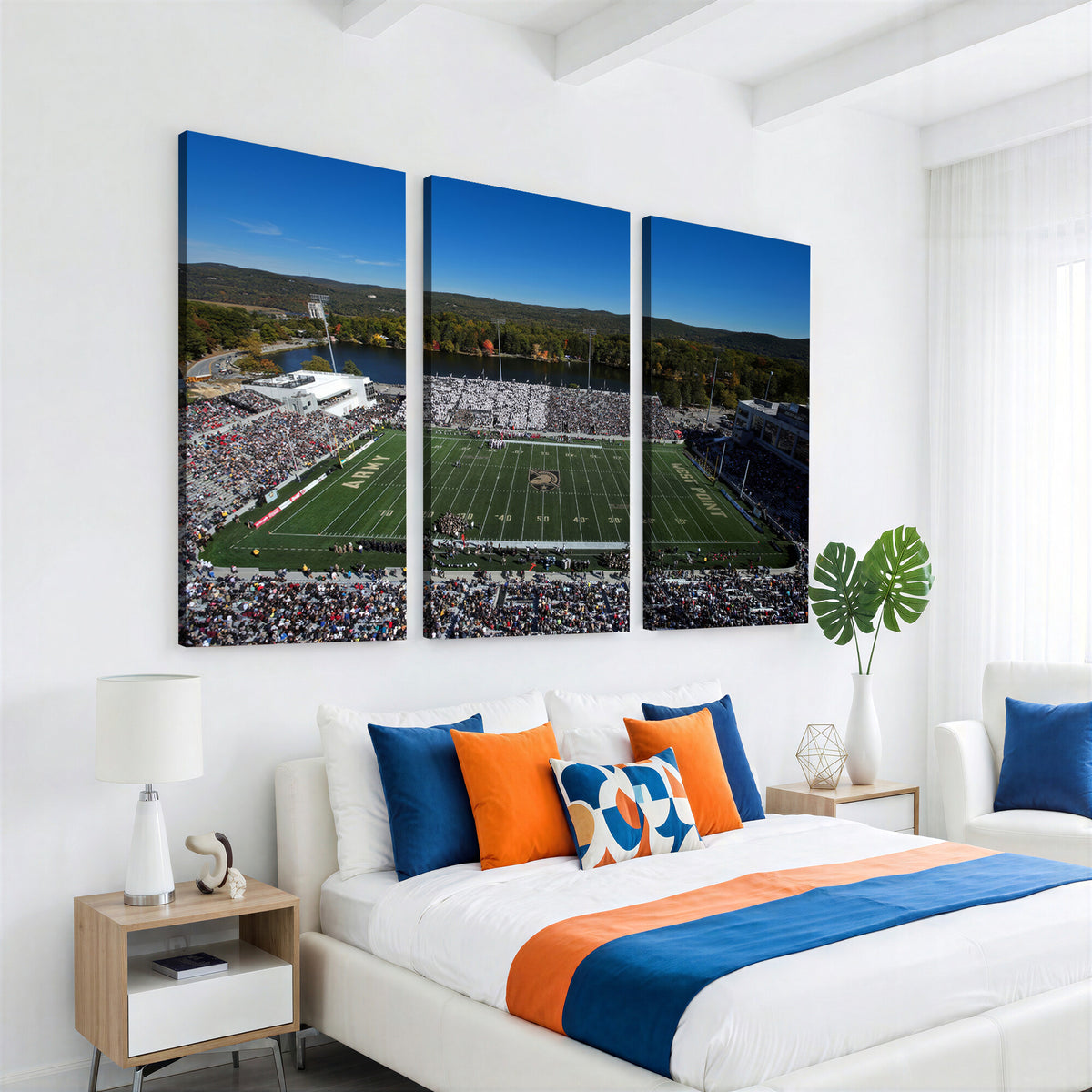 52056-MGV-CV-36X24 - Army Black Knights Football Team Print - West Point Michie Stadium Wall Art Canvas Print