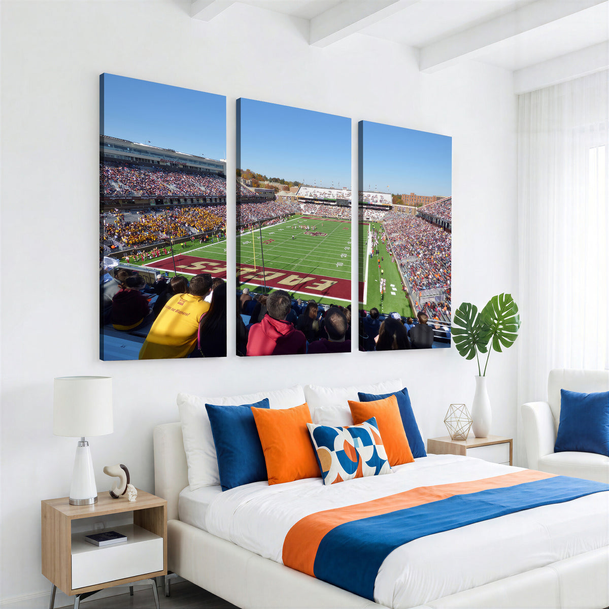 78117-MGV-CV-36X24 - Boston College Eagles Football Team Print - Boston Alumni Stadium Wall Art Canvas Print