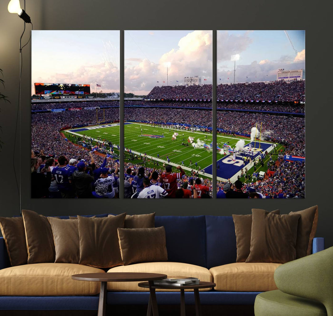 Buffalo Bills Football Team Print - Buffalo Highmark Stadium Wall Art Canvas Print