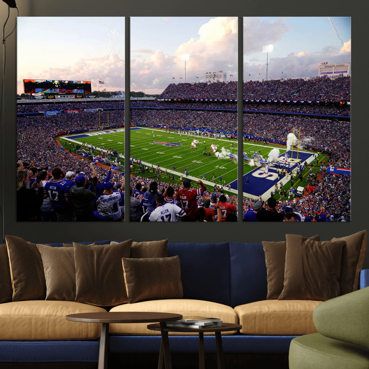 MGV-CV-48X32-3P - Buffalo Bills Football Team Print - Buffalo Highmark Stadium Wall Art Canvas Print