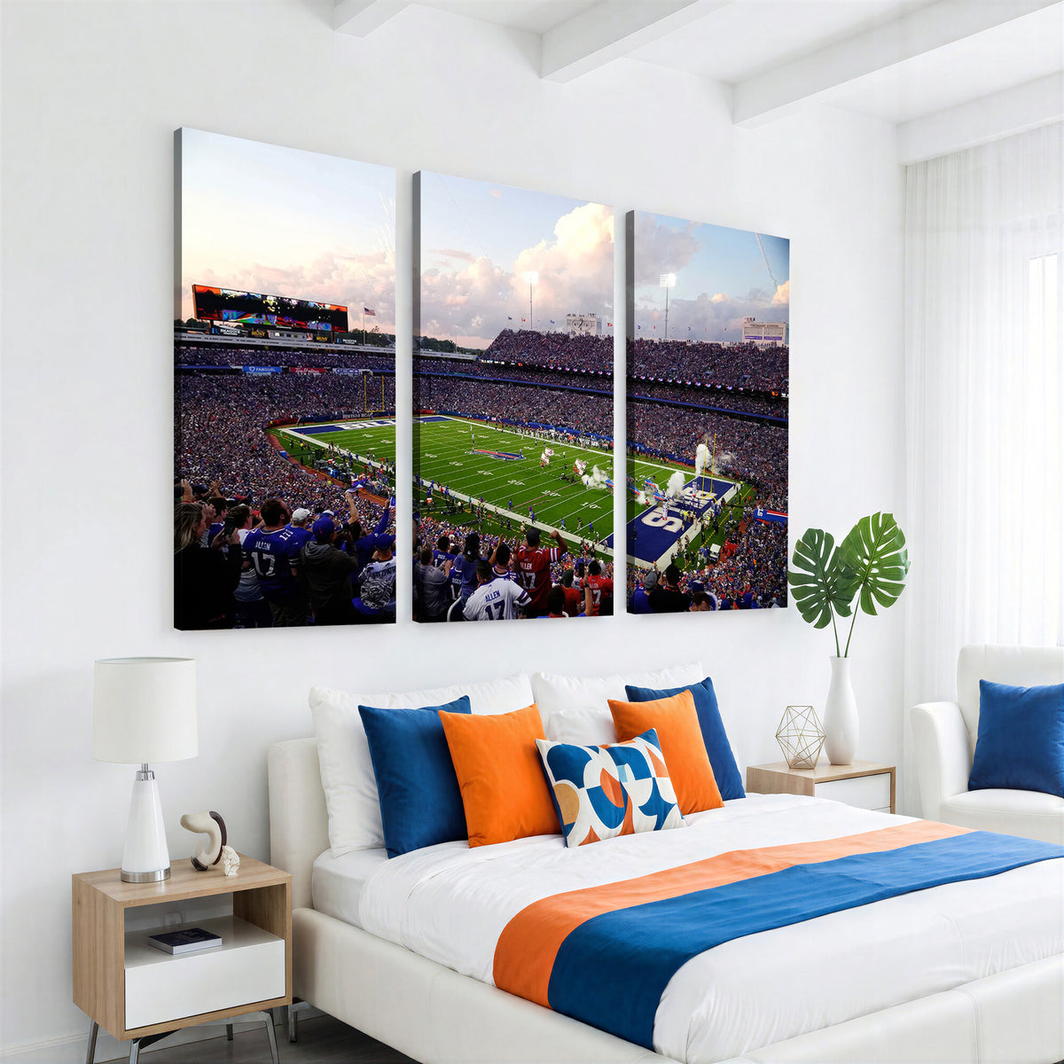 64066-MGV-CV-36X24 - Buffalo Bills Football Team Print - Buffalo Highmark Stadium Wall Art Canvas Print
