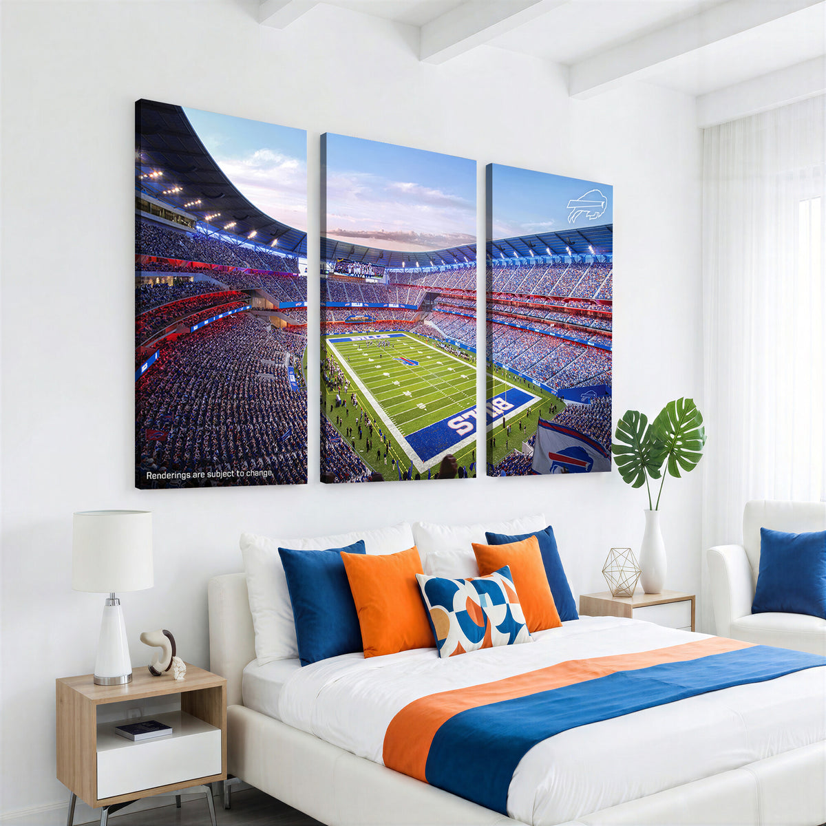 57873-MGV-CV-36X24 - Buffalo Bills Football Team Print Canvas - Buffalo Highmark Stadium Wall Art Canvas Print