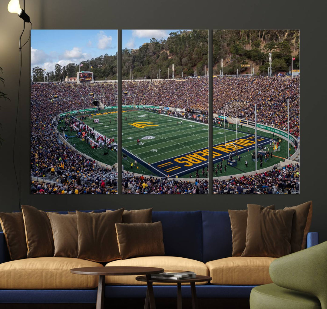 University of California Golden Bears Football Team Print - Berkeley California Memorial Stadium Wall Art Canvas Print