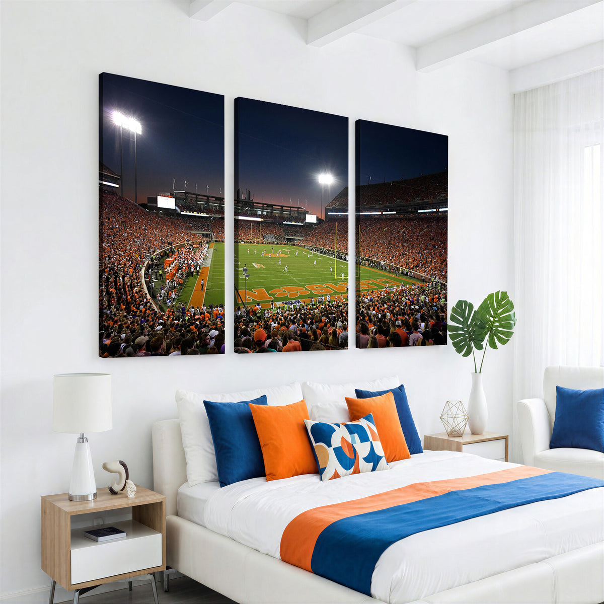 32340-MGV-CV-36X24 - Clemson University Tigers Art Print, Football Team Print