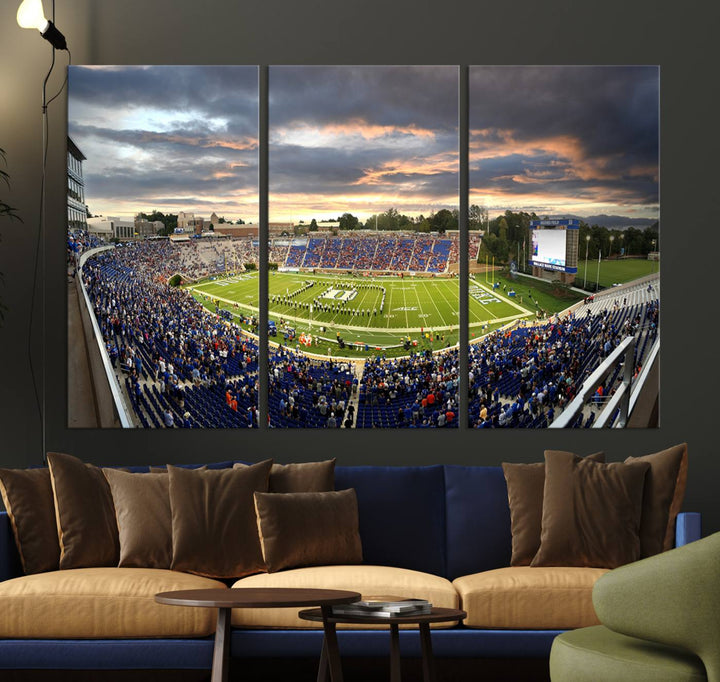 Duke University Blue Devils Football Team Print - Durham Wallace Wade Stadium Wall Art Canvas Print