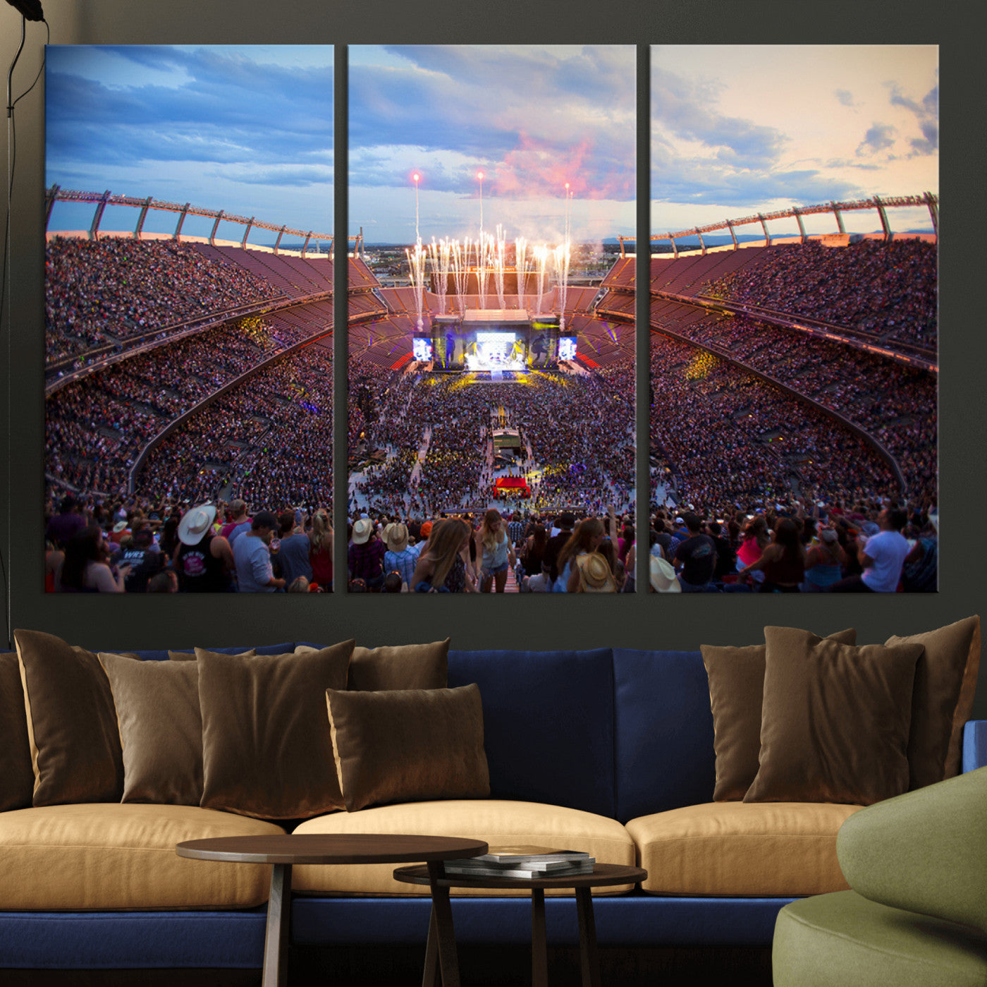 24689-MGV-CV-36X24-Denver Broncos Football Team Print Canvas- Empower Field at Mile High Stadium Wall Art Canvas Print