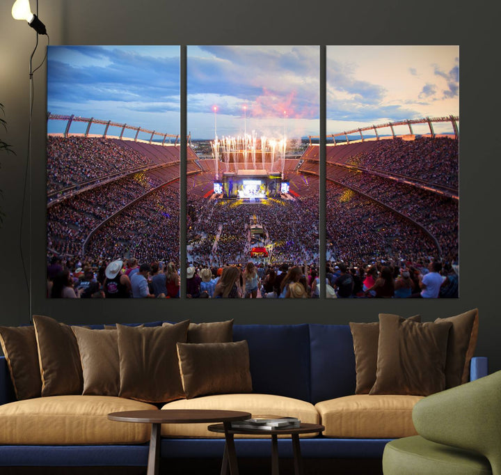 Denver Broncos Football Team Print - Empower Field at Mile High Stadium Wall Art Canvas Print