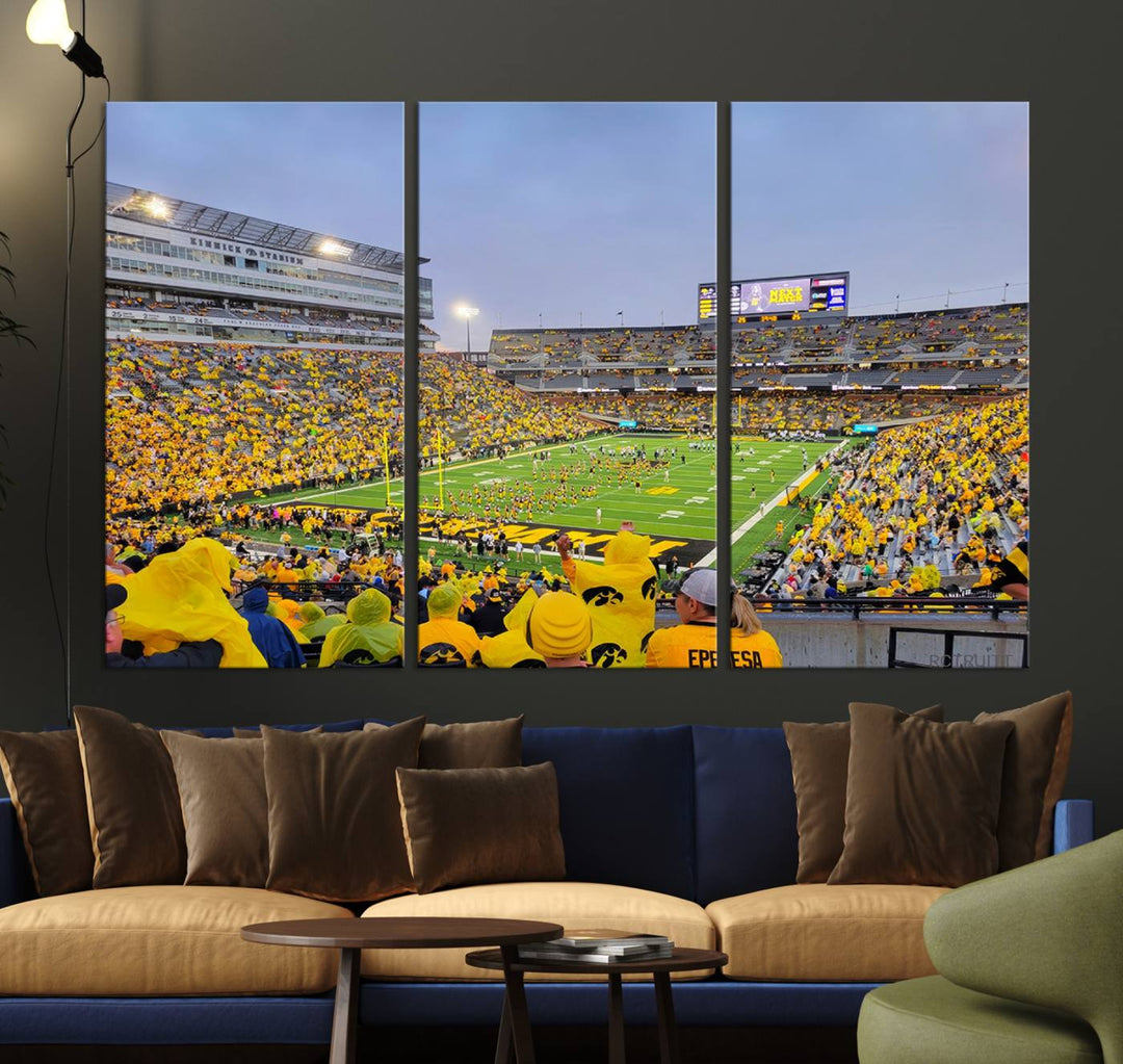 Iowa University Hawkeyes Football Team Print - Iowa City Kinnick Stadium Wall Art Canvas Print