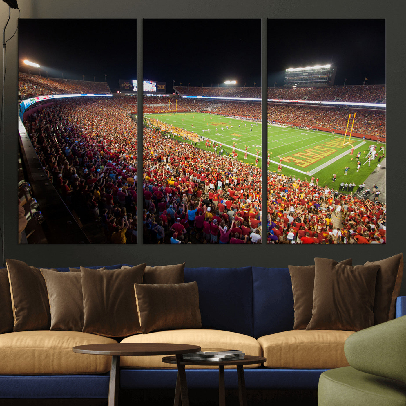 35139-MGV-CV-36X24-Iowa State University Cyclones Canvas Print, Football Team Print - Ames Jack Trice Stadium Wall Art