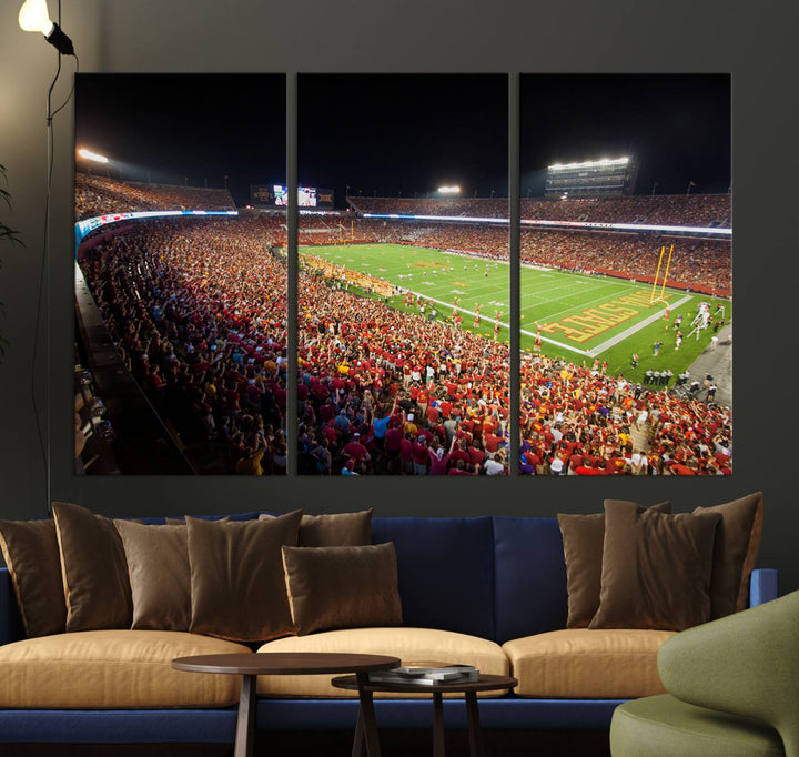 Iowa State University Cyclones Football Team Print - Ames Jack Trice Stadium Wall Art Canvas Print