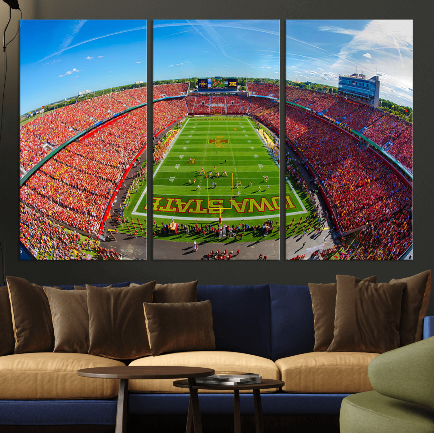 36706-MGV-CV-36X24-Iowa State University Cyclones Football Team Print - Ames Jack Trice Stadium Art Canvas Print