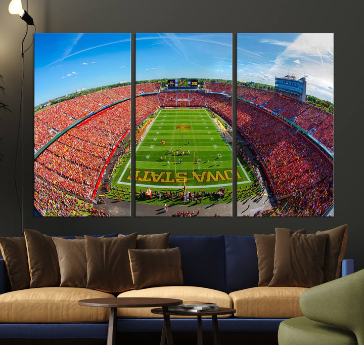 Iowa State University Cyclones Football Team Print - Ames Jack Trice Stadium Wall Art Canvas Print