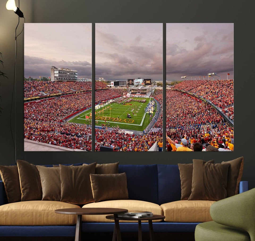 Iowa State University Cyclones Football Team Print - Ames Jack Trice Stadium Wall Art Canvas Print