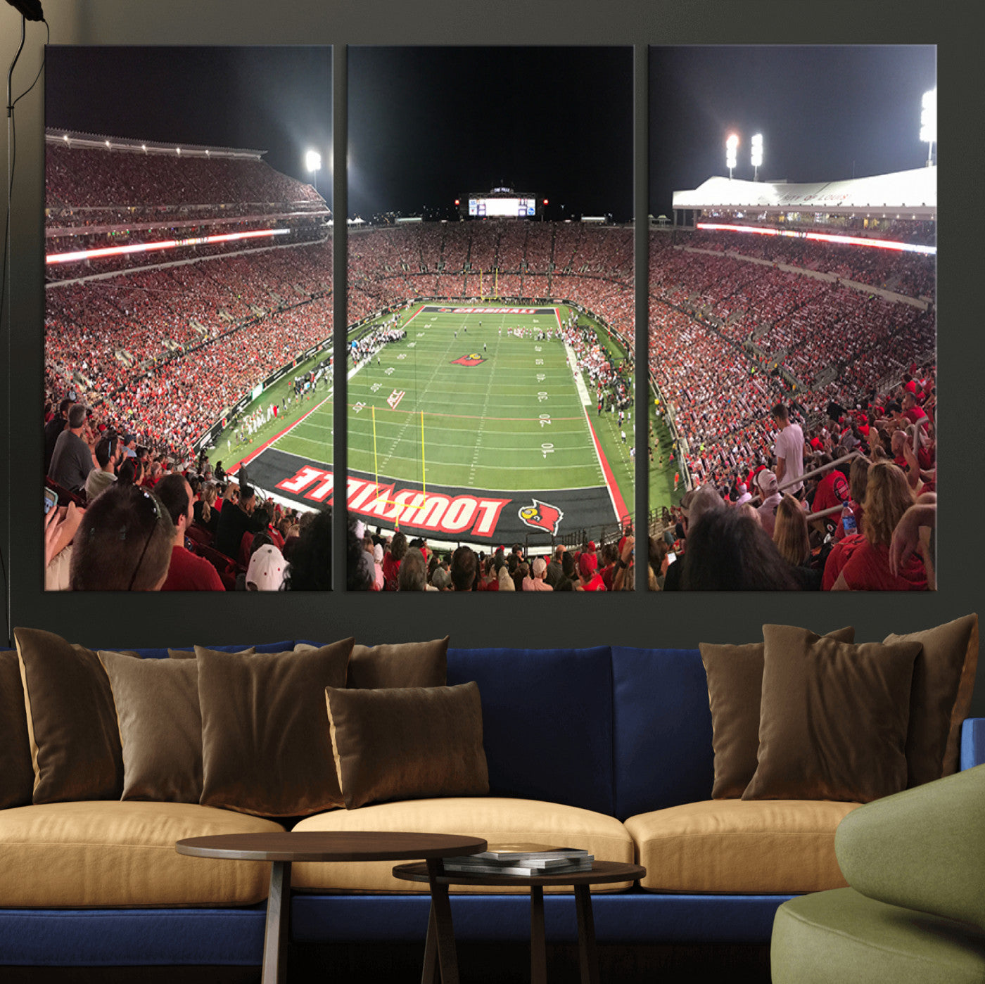 51251-MGV-CV-36X24-University of Louisville Cardinals Football Team Print - Louisville Cardinal Stadium Wall Art Canvas