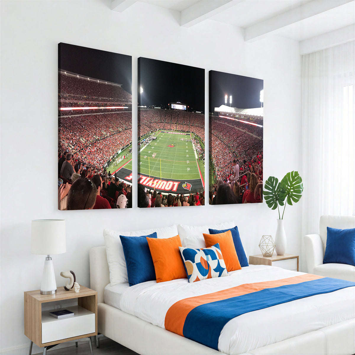 51251-MGV-CV-36X24 - University of Louisville Cardinals Football Team Print - Louisville Cardinal Stadium Wall Art Canvas