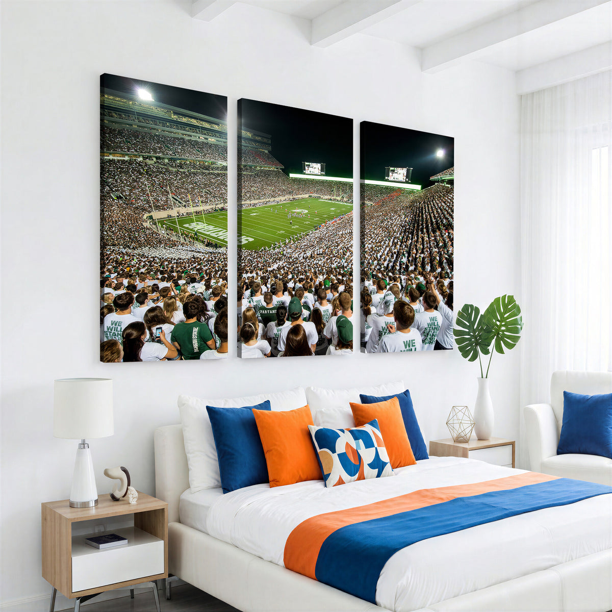 30457-MGV-CV-36X24 - Michigan State Spartans Football Canvas Print, East Lansing