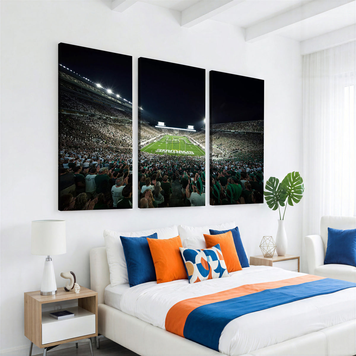 57523-MGV-CV-36X24 - Framed Michigan State Spartans Football Team Print, East Lansing