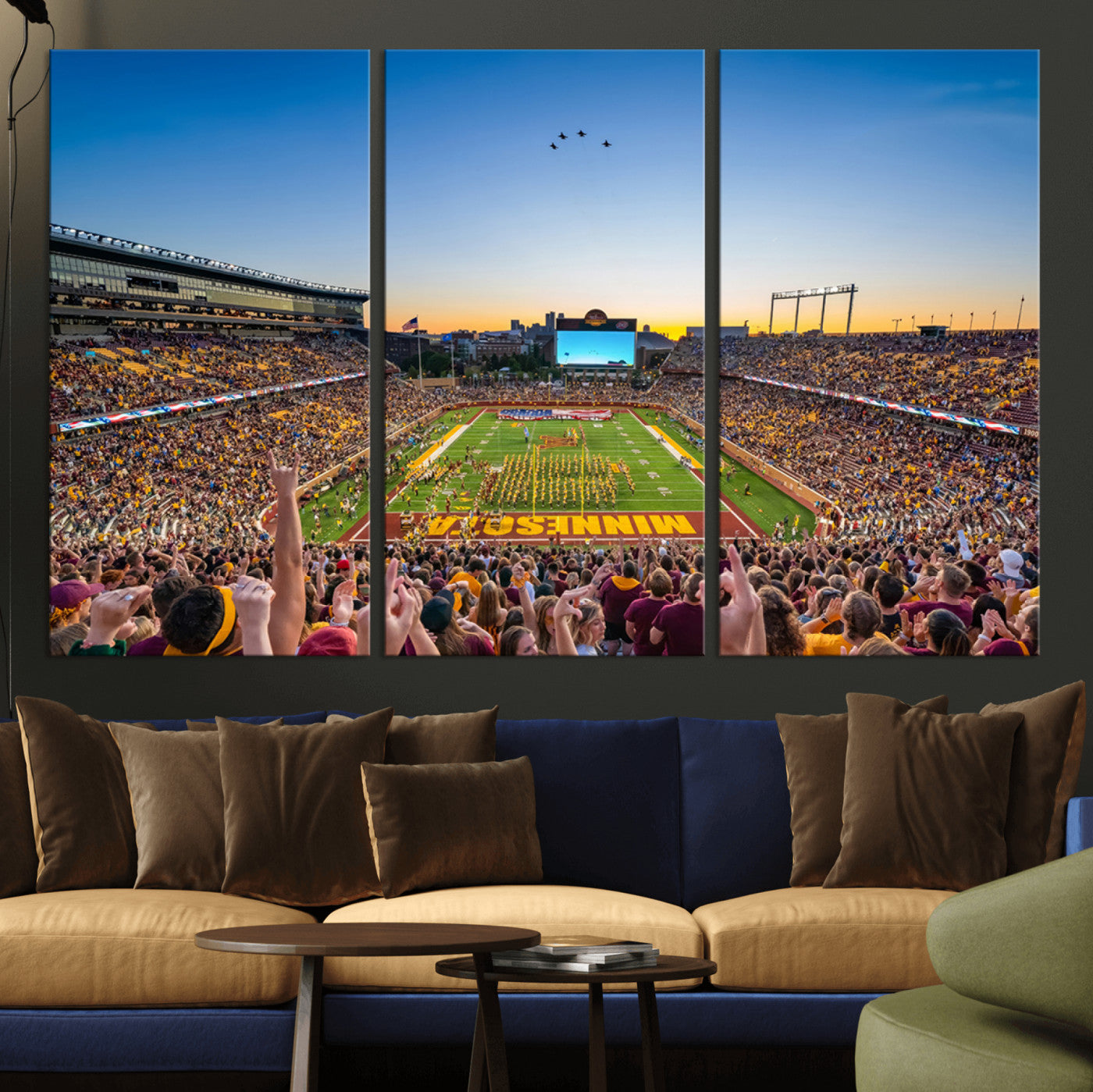 MGV-CV-48X32-3P - University of Minnesota Golden Gophers Art Print, Football Team Print - Minneapolis Huntington Bank
