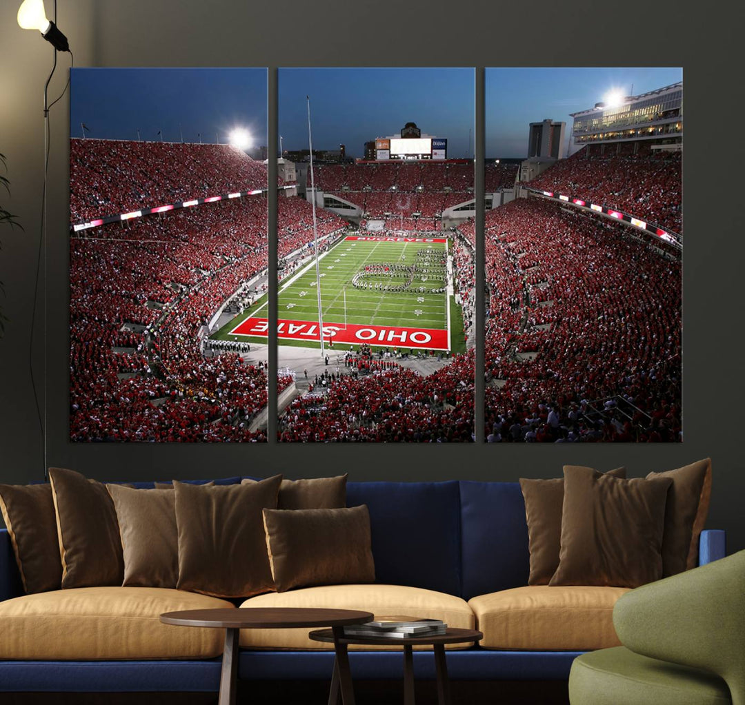 Ohio State University Buckeyes Football Team Print - Columbus Ohio Stadium Wall Art Canvas Print