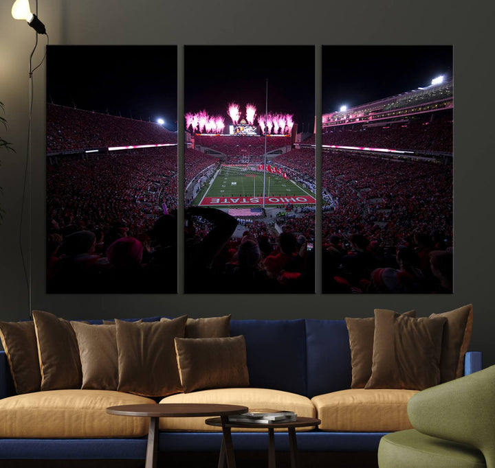 Ohio State University Buckeyes Football Team Print - Columbus Ohio Stadium Wall Art Canvas Print