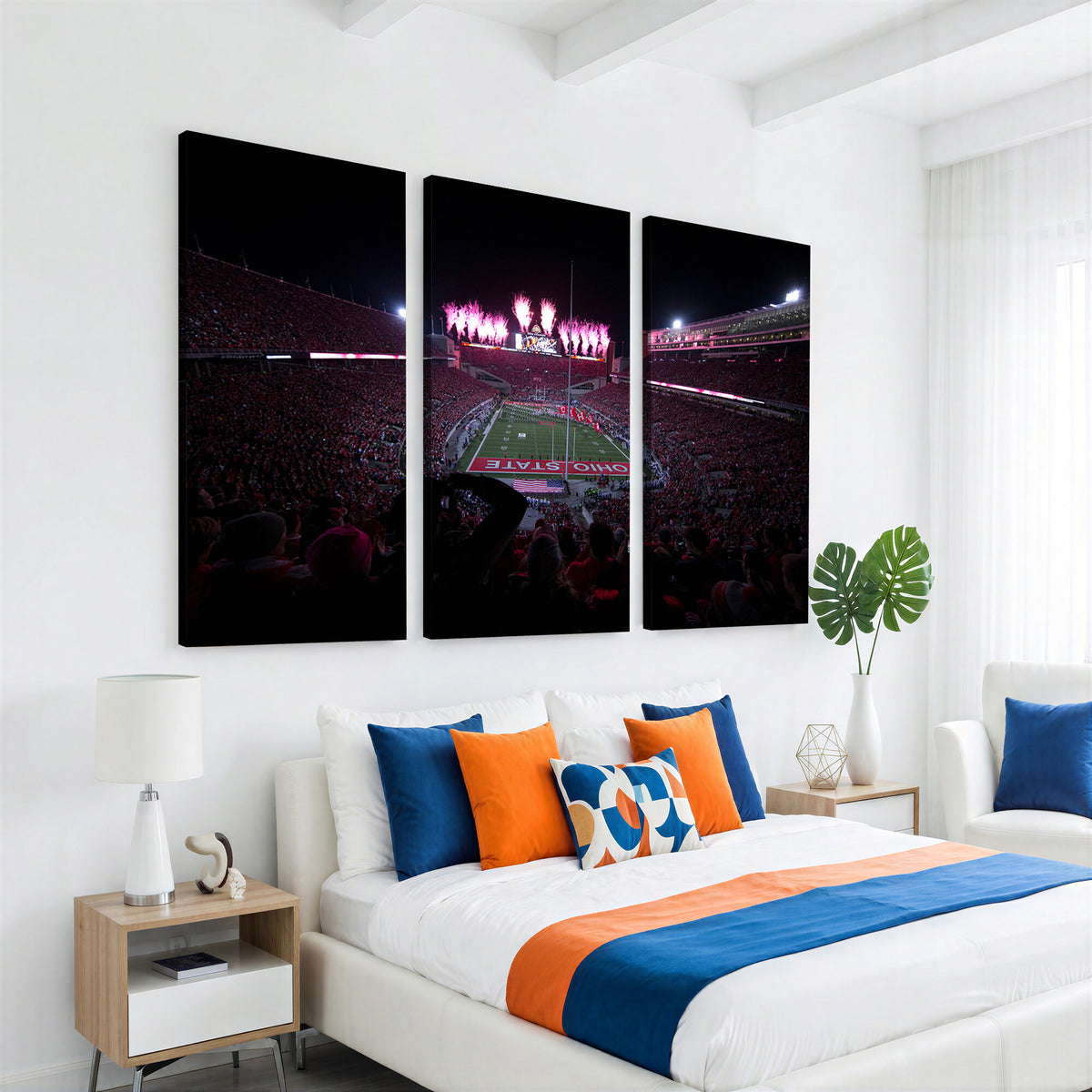20483-MGV-CV-36X24 - Ohio State University Buckeyes Football Team Print, Extra Large Game Room Wall Decor