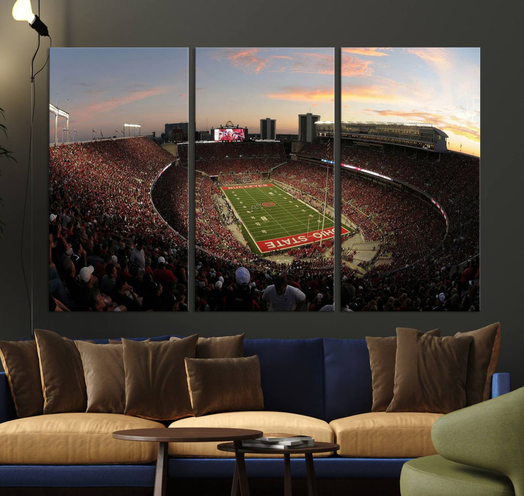 Ohio State University Buckeyes Football Team Print - Columbus Ohio Stadium Wall Art Canvas Print