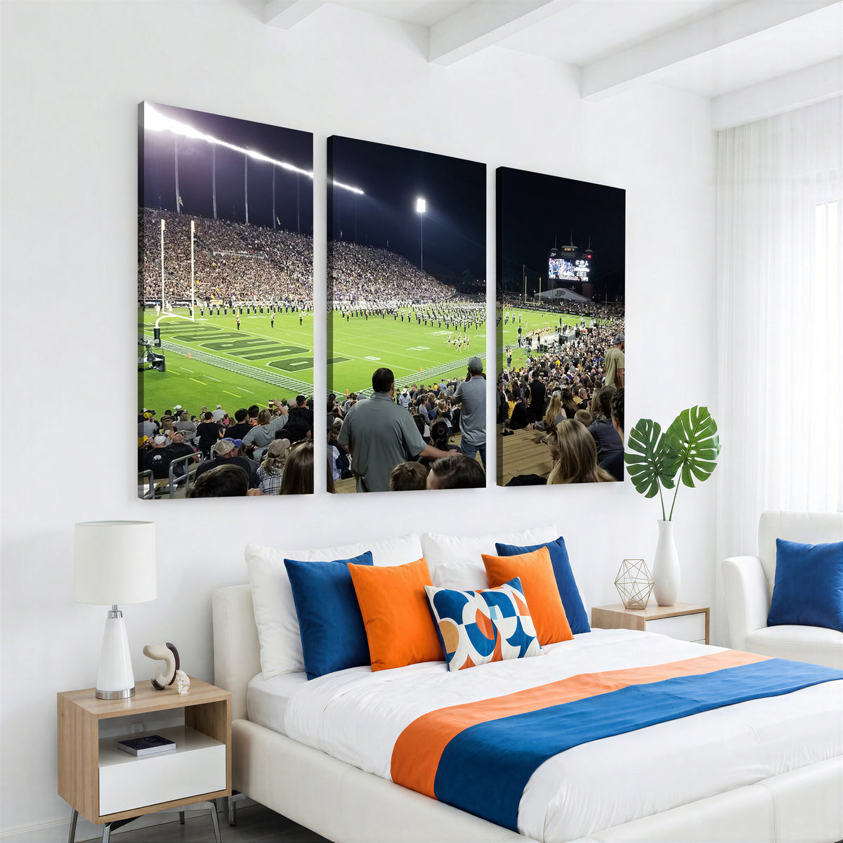 56796-MGV-CV-36X24 - Purdue University Boilermakers Football Team Print, West Lafayette Ross-Ade Stadium