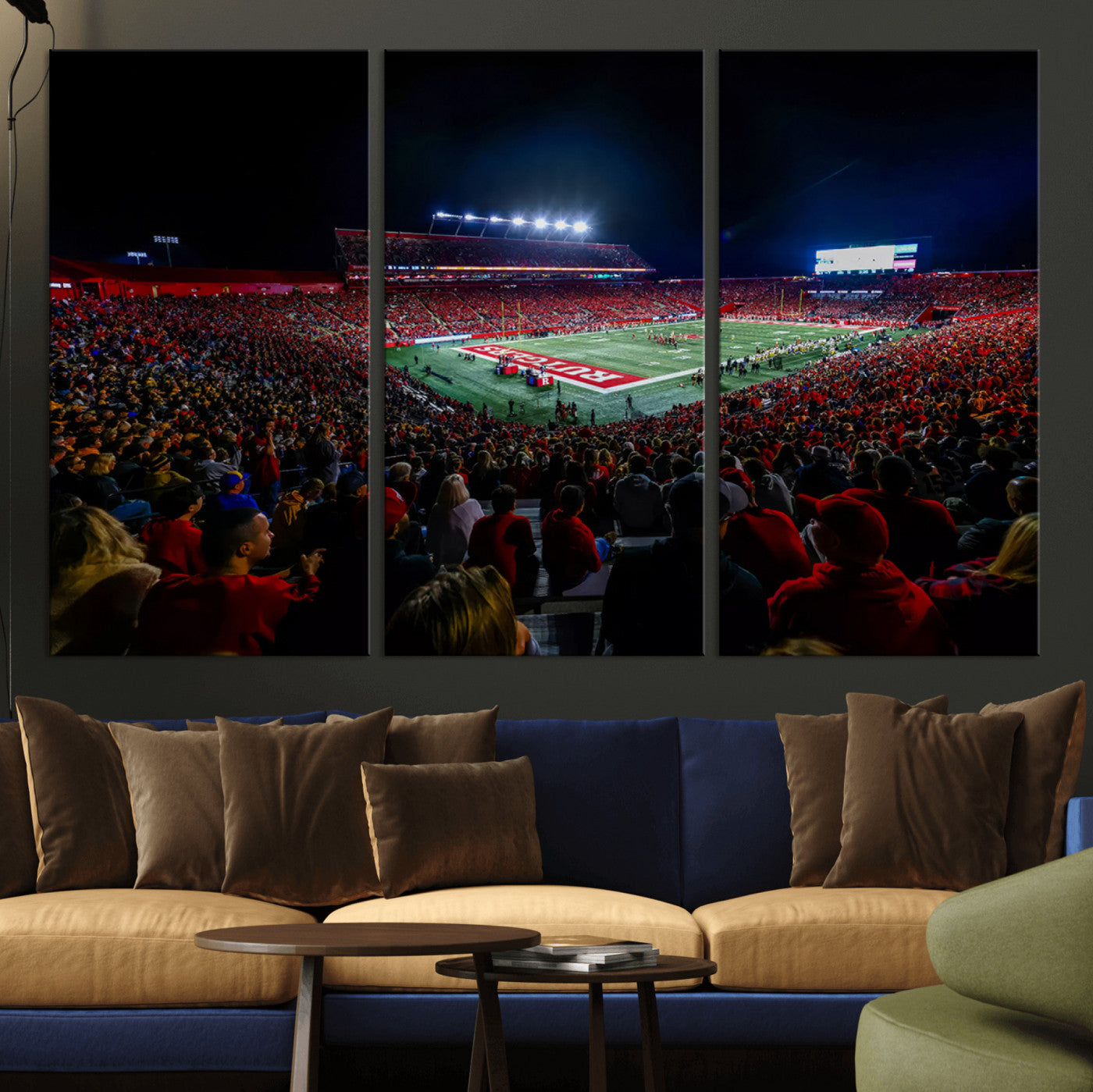 18115-MGV-CV-36X24-Rutgers Scarlet Knights Football Team Print - SHI Stadium, Piscataway Wall Art Canvas Print