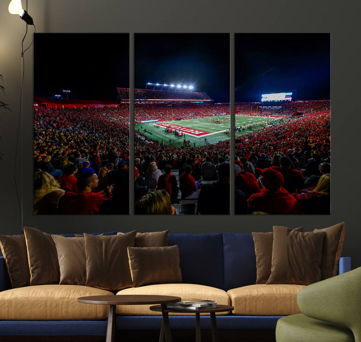 Rutgers Scarlet Knights Football Team Print - SHI Stadium, Piscataway Wall Art Canvas Print