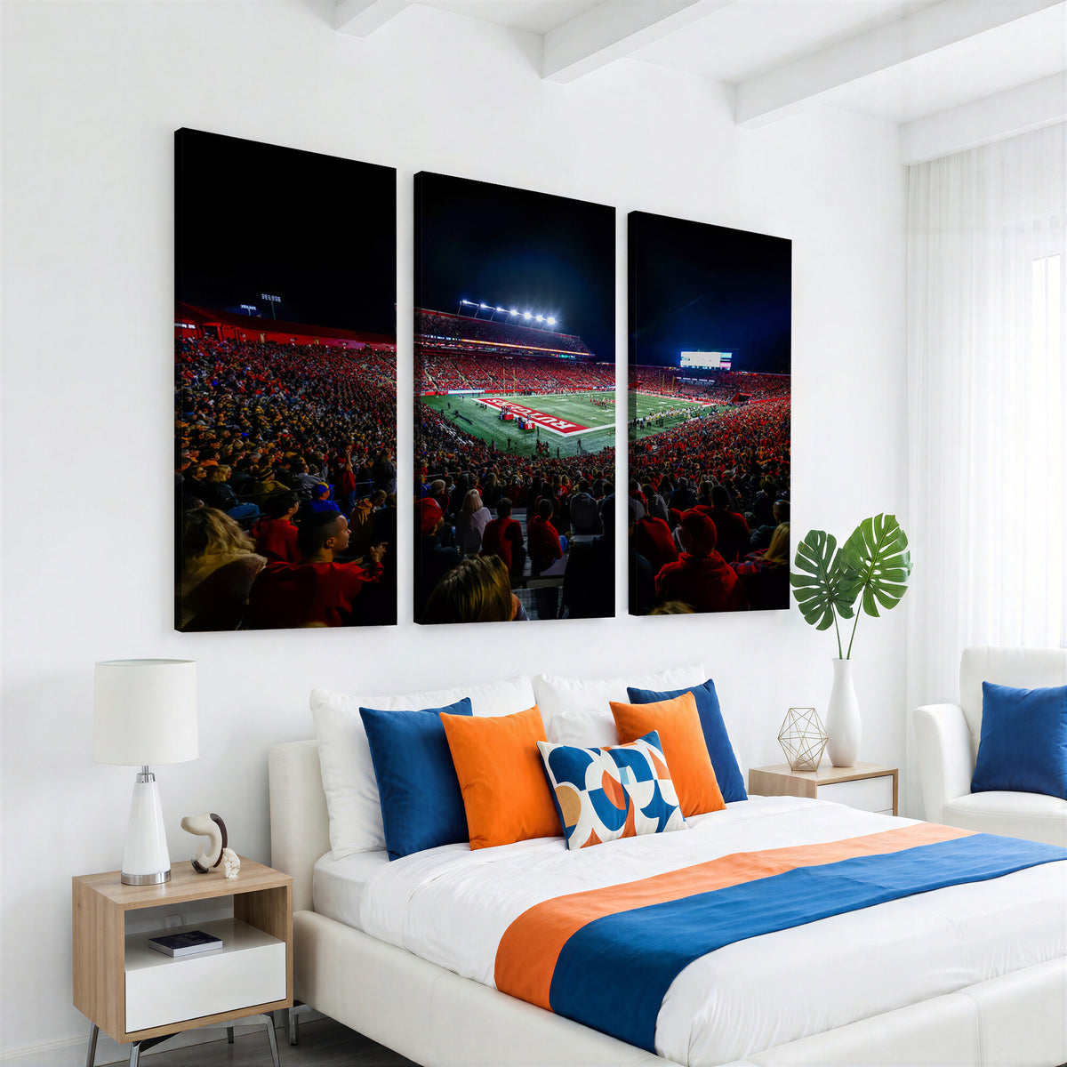 18115-MGV-CV-36X24 - Rutgers Scarlet Knights Football Team Print, SHI Stadium, Framed and Ready to Hang