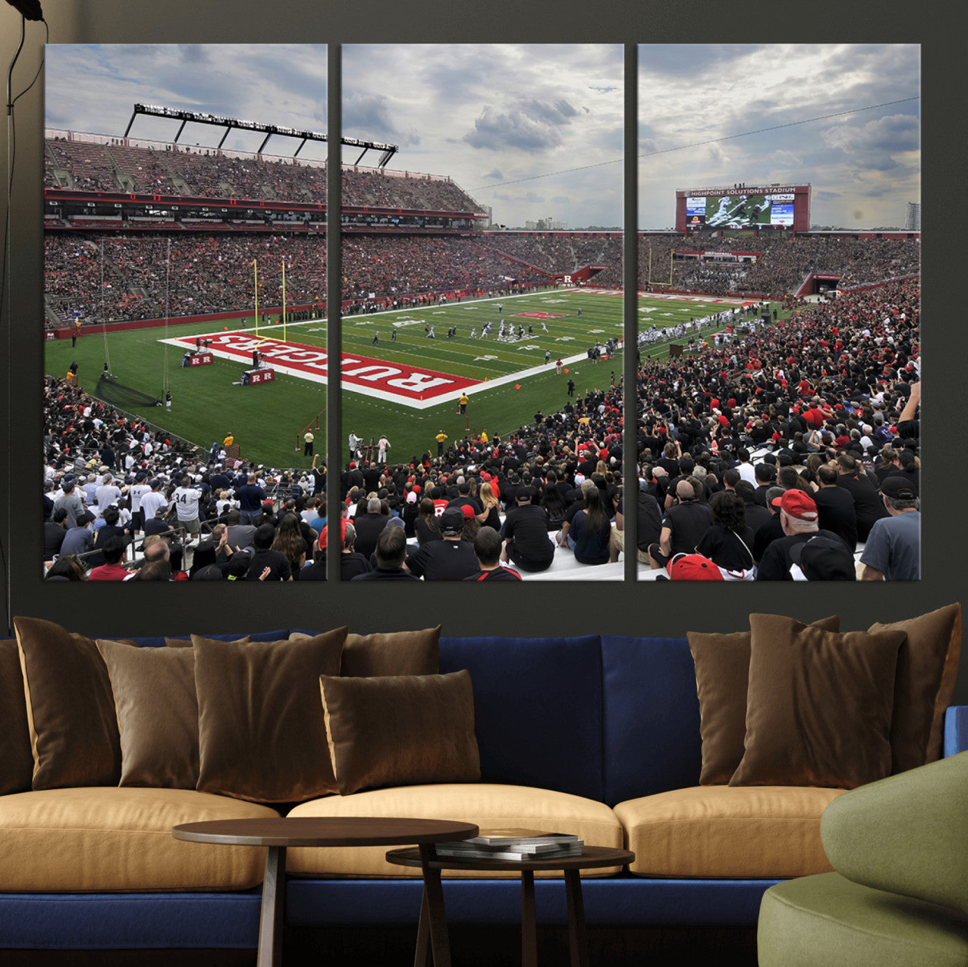 66777-MGV-CV-36X24-Rutgers Scarlet Knights Football Team Print - SHI Stadium, Piscataway Wall Art Canvas Print
